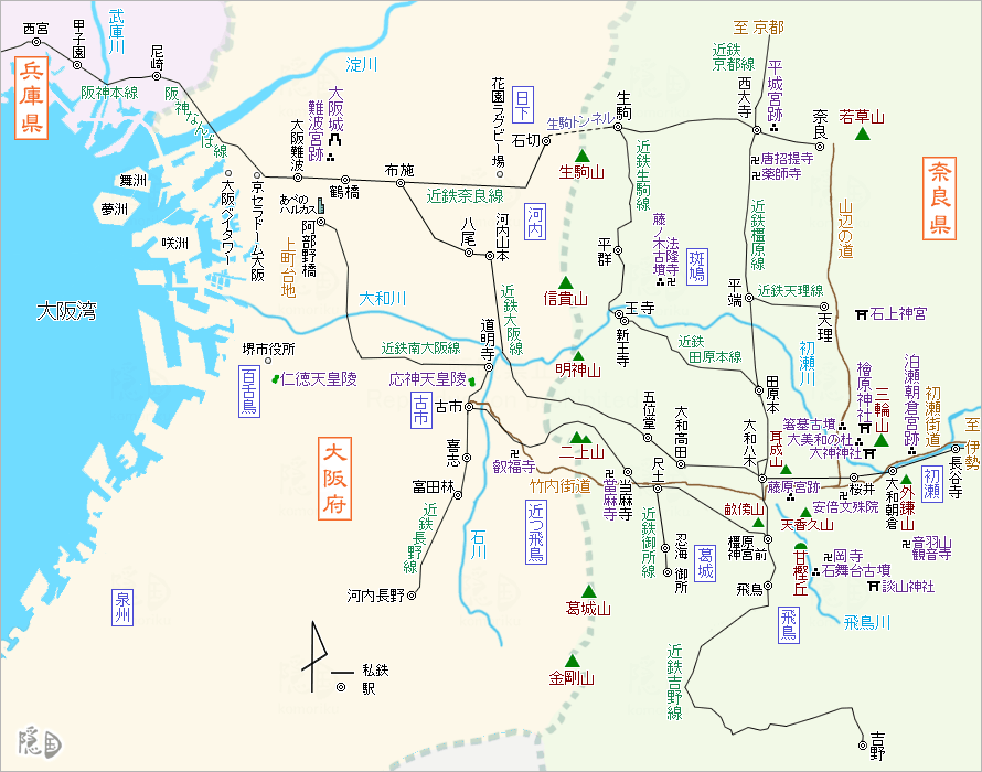 地図（主要地名のみ）